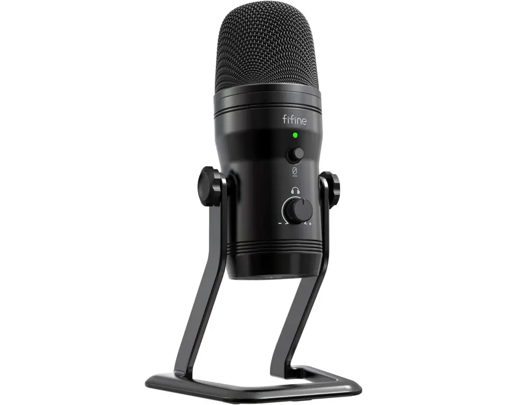 FIFINE USB Studio Recording Microphone Computer Podcast Mic for PC, PS4, Mac with Mute Button