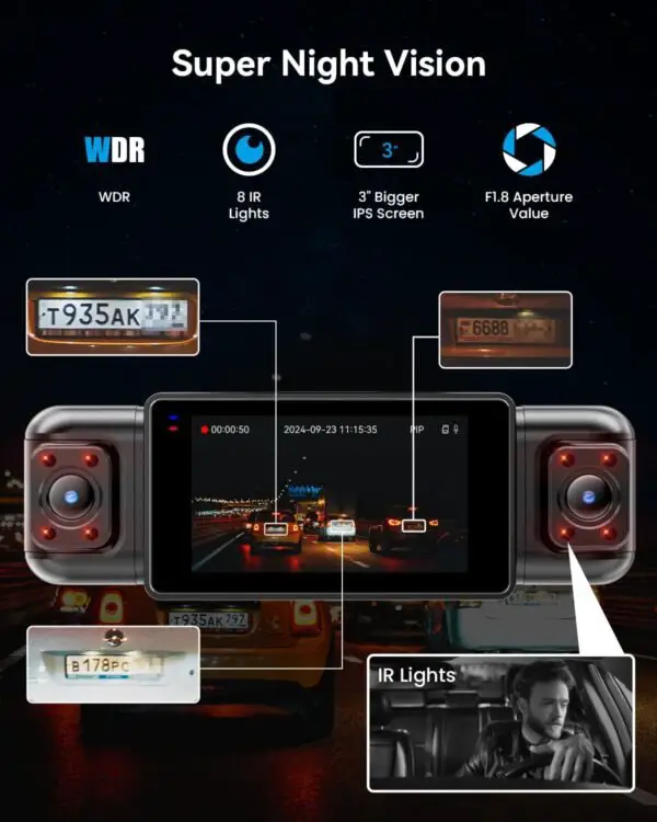 IIWEY N5 4 Channel Dash Cam 360° View